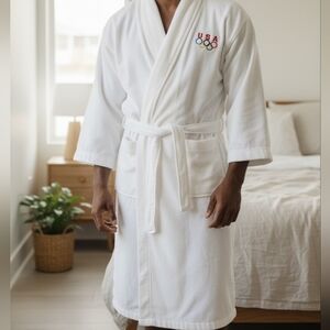 Vtg Official 1996 Atlanta US Olympic Team Terry Bath Robe Cannon O/S New